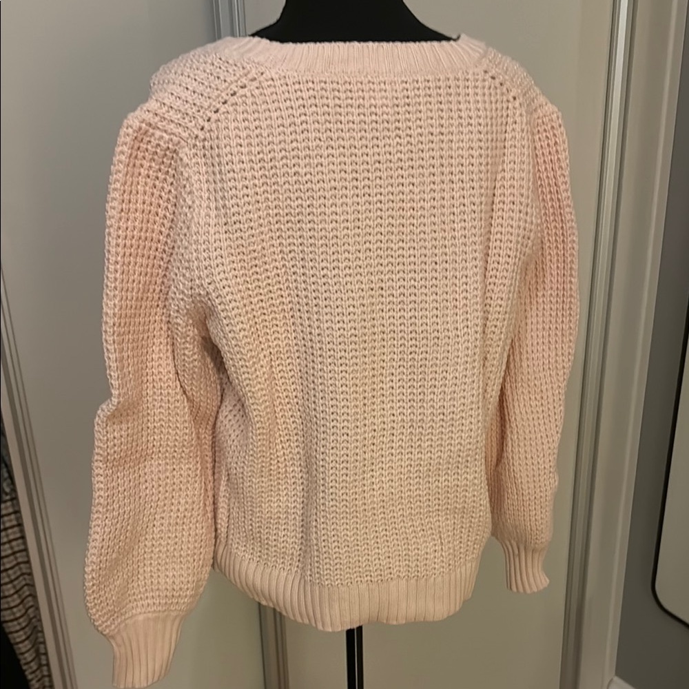 J. Crew Factory Women's Pink V-Neck Sweater - Picture 3 of 5
